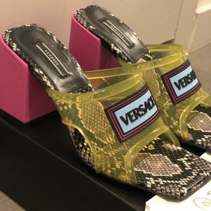 versace 70 pvc snake sandals